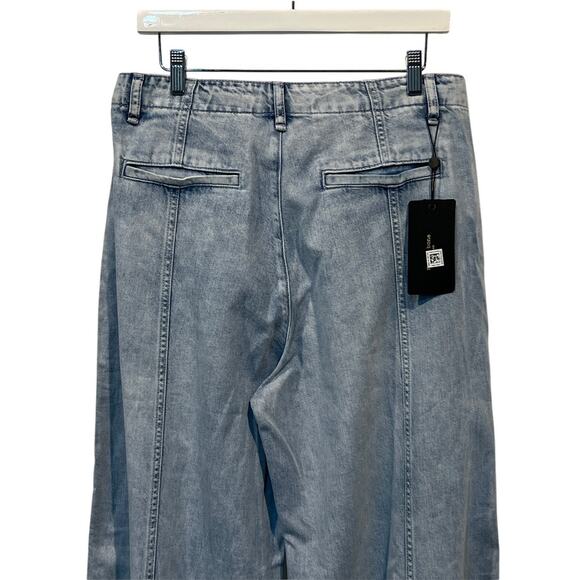 RAG & BONE WMNS 31 FEATHERWEIGHT ARIANNA CROPPED PALAZZO BLUE WIDE LEG JEANS NEW - Picture 9 of 13